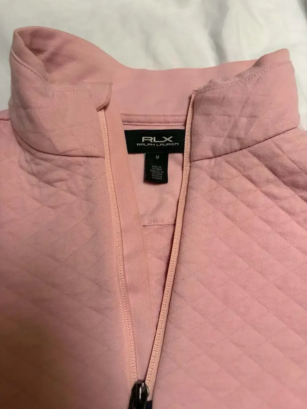 RLX Ralph Lauren Mens Quilted Double-Knit Quarter-Zip Pullover size M